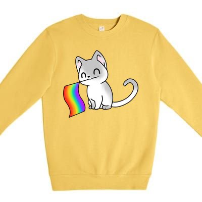 Cat Lgbt Rainbow Flag Pride Month Premium Crewneck Sweatshirt