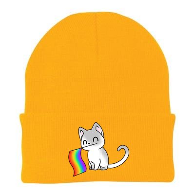 Cat Lgbt Rainbow Flag Pride Month Knit Cap Winter Beanie