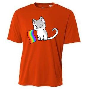 Cat Lgbt Rainbow Flag Pride Month Cooling Performance Crew T-Shirt