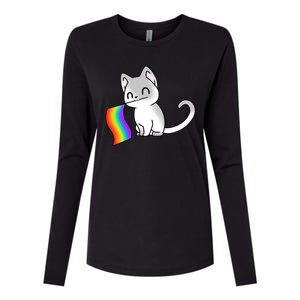 Cat Lgbt Rainbow Flag Pride Month Womens Cotton Relaxed Long Sleeve T-Shirt