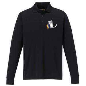 Cat Lgbt Rainbow Flag Pride Month Performance Long Sleeve Polo