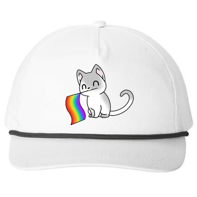 Cat Lgbt Rainbow Flag Pride Month Snapback Five-Panel Rope Hat