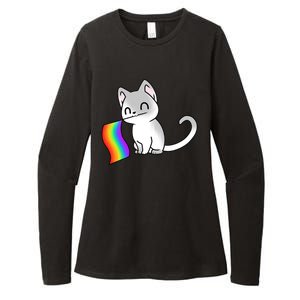 Cat Lgbt Rainbow Flag Pride Month Womens CVC Long Sleeve Shirt