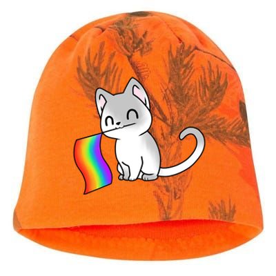 Cat Lgbt Rainbow Flag Pride Month Kati - Camo Knit Beanie