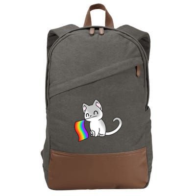 Cat Lgbt Rainbow Flag Pride Month Cotton Canvas Backpack