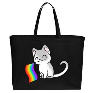 Cat Lgbt Rainbow Flag Pride Month Cotton Canvas Jumbo Tote