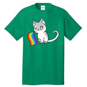 Cat Lgbt Rainbow Flag Pride Month Tall T-Shirt