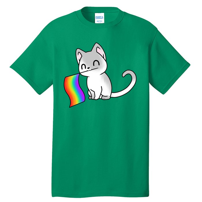 Cat Lgbt Rainbow Flag Pride Month Tall T-Shirt