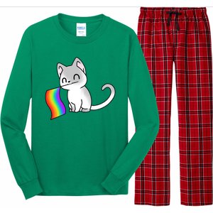 Cat Lgbt Rainbow Flag Pride Month Long Sleeve Pajama Set