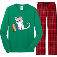 Cat Lgbt Rainbow Flag Pride Month Long Sleeve Pajama Set