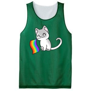 Cat Lgbt Rainbow Flag Pride Month Mesh Reversible Basketball Jersey Tank