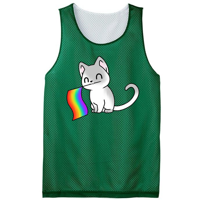 Cat Lgbt Rainbow Flag Pride Month Mesh Reversible Basketball Jersey Tank