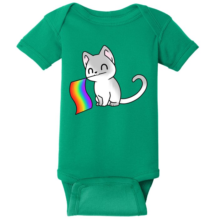 Cat Lgbt Rainbow Flag Pride Month Baby Bodysuit