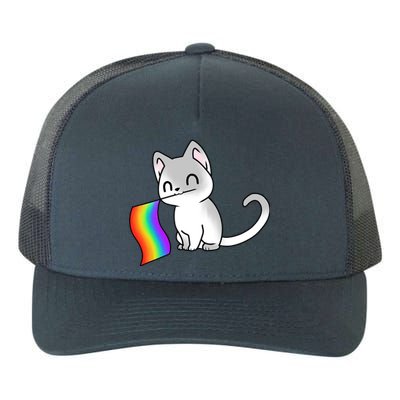 Cat Lgbt Rainbow Flag Pride Month Yupoong Adult 5-Panel Trucker Hat