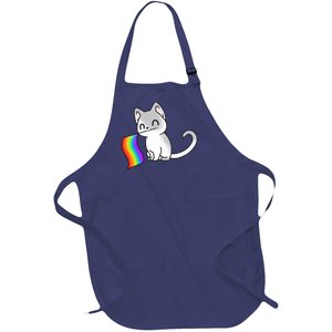 Cat Lgbt Rainbow Flag Pride Month Full-Length Apron With Pockets