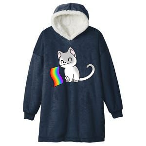 Cat Lgbt Rainbow Flag Pride Month Hooded Wearable Blanket