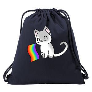 Cat Lgbt Rainbow Flag Pride Month Drawstring Bag