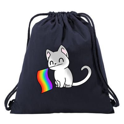 Cat Lgbt Rainbow Flag Pride Month Drawstring Bag