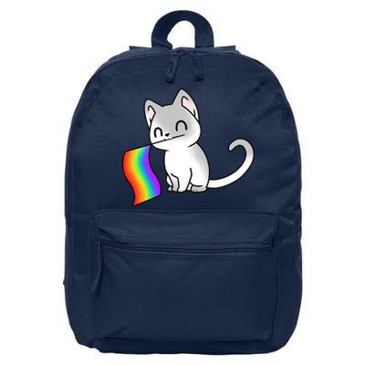 Cat Lgbt Rainbow Flag Pride Month 16 in Basic Backpack