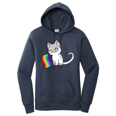 Cat Lgbt Rainbow Flag Pride Month Women's Pullover Hoodie