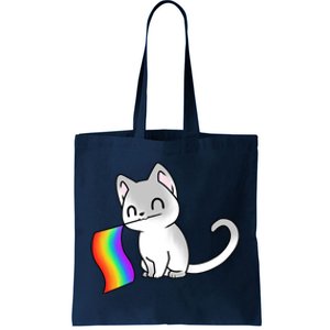 Cat Lgbt Rainbow Flag Pride Month Tote Bag