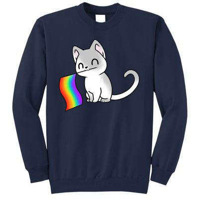 Cat Lgbt Rainbow Flag Pride Month Tall Sweatshirt