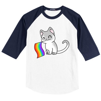 Cat Lgbt Rainbow Flag Pride Month Baseball Sleeve Shirt