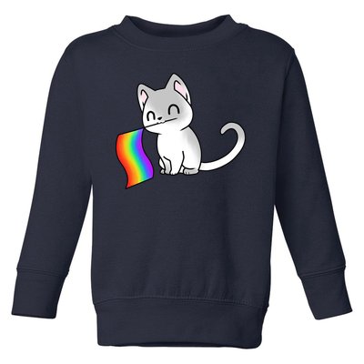 Cat Lgbt Rainbow Flag Pride Month Toddler Sweatshirt