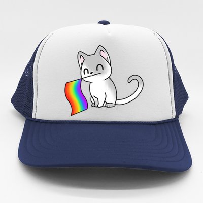 Cat Lgbt Rainbow Flag Pride Month Trucker Hat