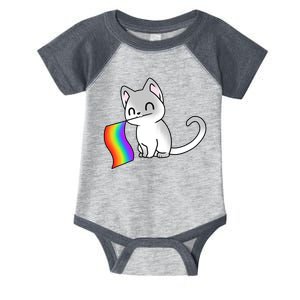 Cat Lgbt Rainbow Flag Pride Month Infant Baby Jersey Bodysuit