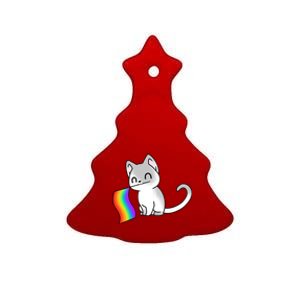 Cat Lgbt Rainbow Flag Pride Month Ceramic Tree Ornament