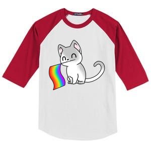 Cat Lgbt Rainbow Flag Pride Month Kids Colorblock Raglan Jersey