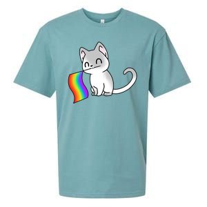 Cat Lgbt Rainbow Flag Pride Month Sueded Cloud Jersey T-Shirt