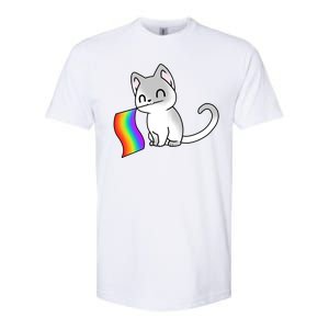 Cat Lgbt Rainbow Flag Pride Month Softstyle CVC T-Shirt