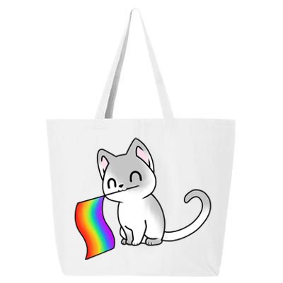 Cat Lgbt Rainbow Flag Pride Month 25L Jumbo Tote