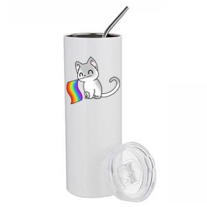 Cat Lgbt Rainbow Flag Pride Month Stainless Steel Tumbler