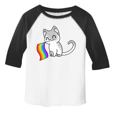 Cat Lgbt Rainbow Flag Pride Month Toddler Fine Jersey T-Shirt