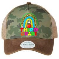 Cute Leopard Rainbow Funny Third Grade Teacher Legacy Tie Dye Trucker Hat
