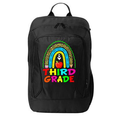 Cute Leopard Rainbow Funny Third Grade Teacher City Backpack