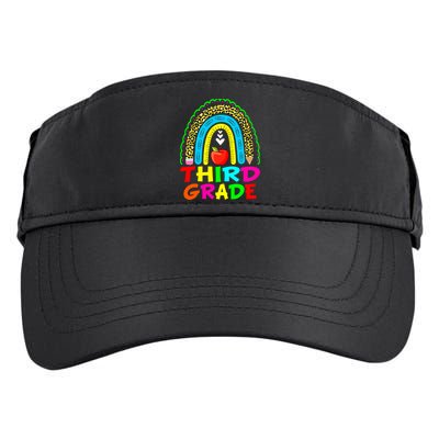 Cute Leopard Rainbow Funny Third Grade Teacher Adult Drive Performance Visor