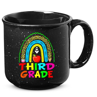 Cute Leopard Rainbow Funny Third Grade Teacher 15oz Campfire Ceramic Mug