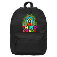 Cute Leopard Rainbow Funny Third Grade Teacher 16 in Basic Backpack