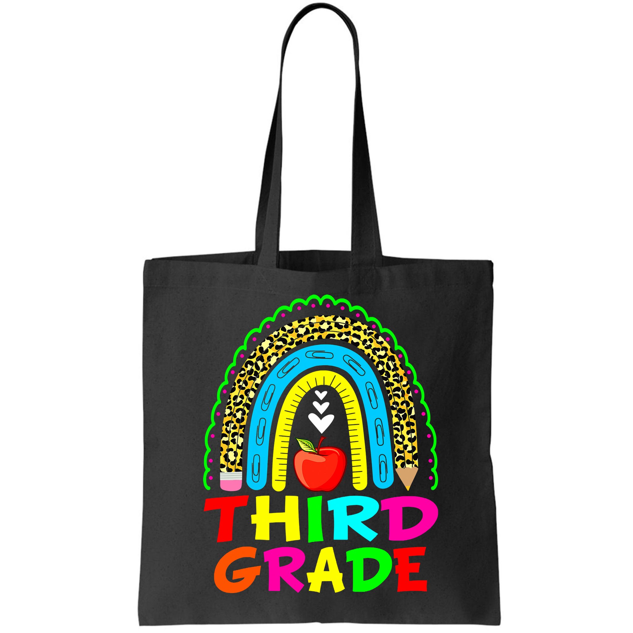 Cute Leopard Rainbow Funny Third Grade Teacher Bag