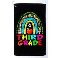 Cute Leopard Rainbow Funny Third Grade Teacher Golf Towel