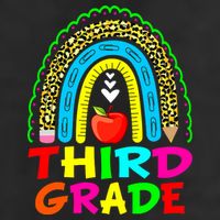 Cute Leopard Rainbow Funny Third Grade Teacher Golf Towel