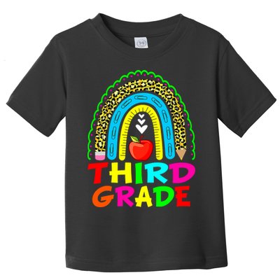 Cute Leopard Rainbow Funny Third Grade Teacher Toddler T-Shirt