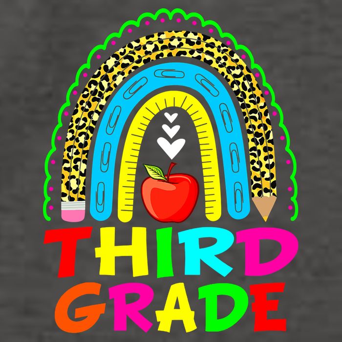 Cute Leopard Rainbow Funny Third Grade Teacher Vector Backpack