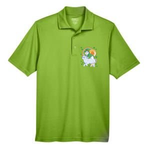 Cat Leprechaun Shamrock Saint Patrick's Day Funny Gift Men's Origin Performance Pique Polo