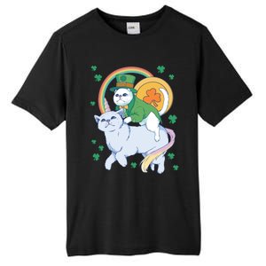 Cat Leprechaun Shamrock Saint Patrick's Day Funny Gift Tall Fusion ChromaSoft Performance T-Shirt