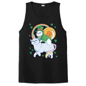 Cat Leprechaun Shamrock Saint Patrick's Day Funny Gift PosiCharge Competitor Tank